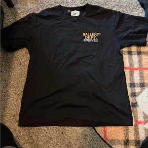 Gallery Dept Black Tee with Gold Logo